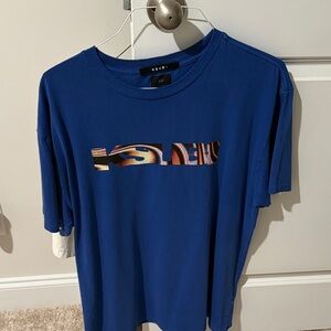 Ksubi Royal Blue Tee with Abstract Graphic